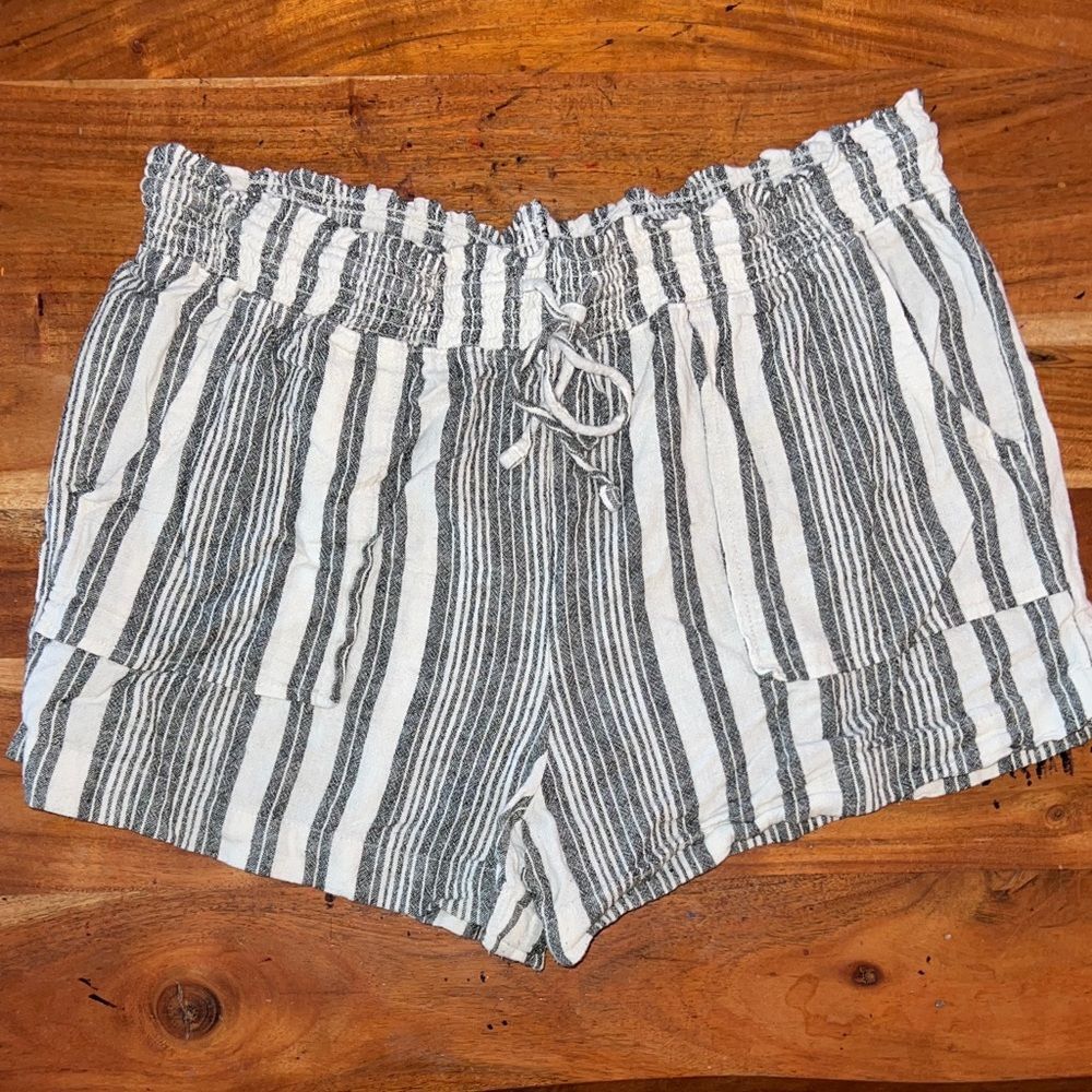Time and Tru High Waist Striped Black and White Shorts